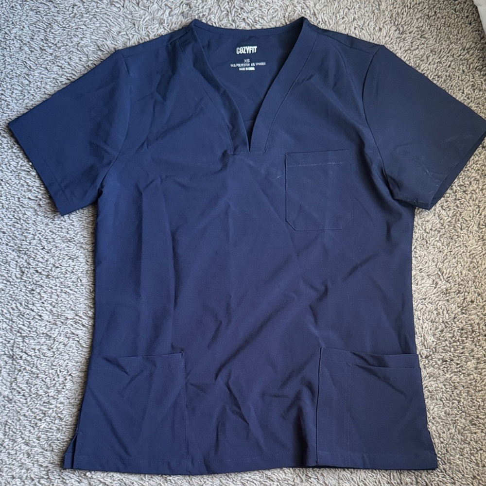 Women's Navy V-Neck Scrub Top